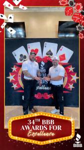 Colt Laird and Jake Campos receive the 2026 BBB Winner of Distinction award for Roofing Contractors