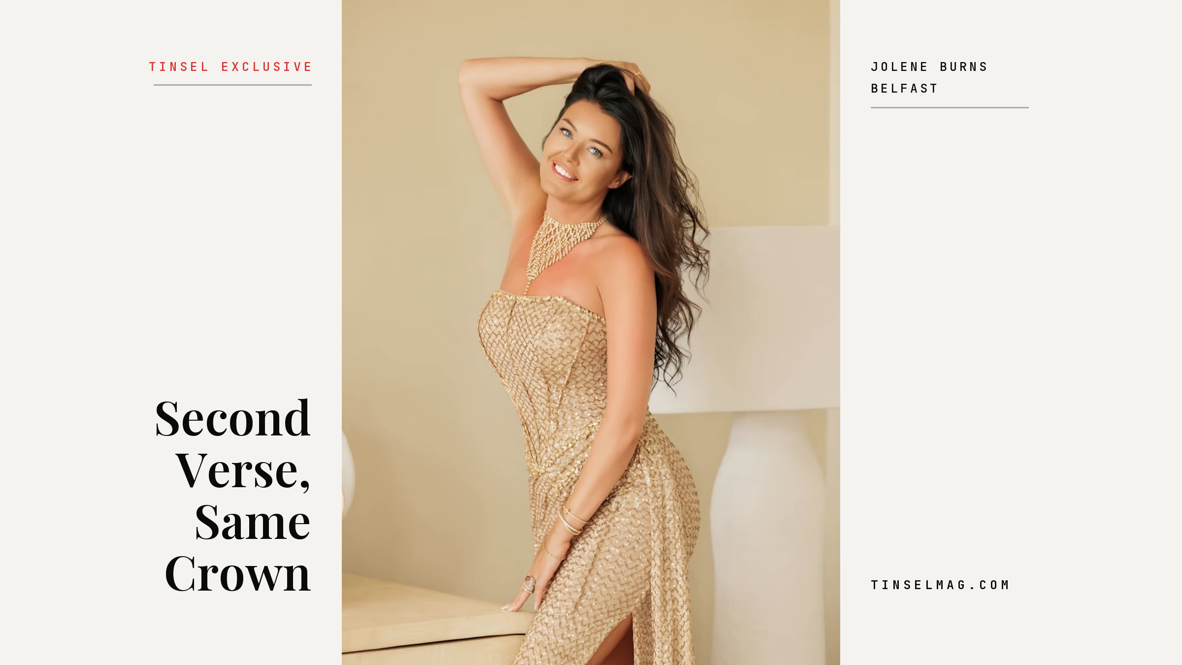 Tinsel Magazine Reports Jolene Burns’ Second UK Title and Top-Five World Finish at Music on Stage
