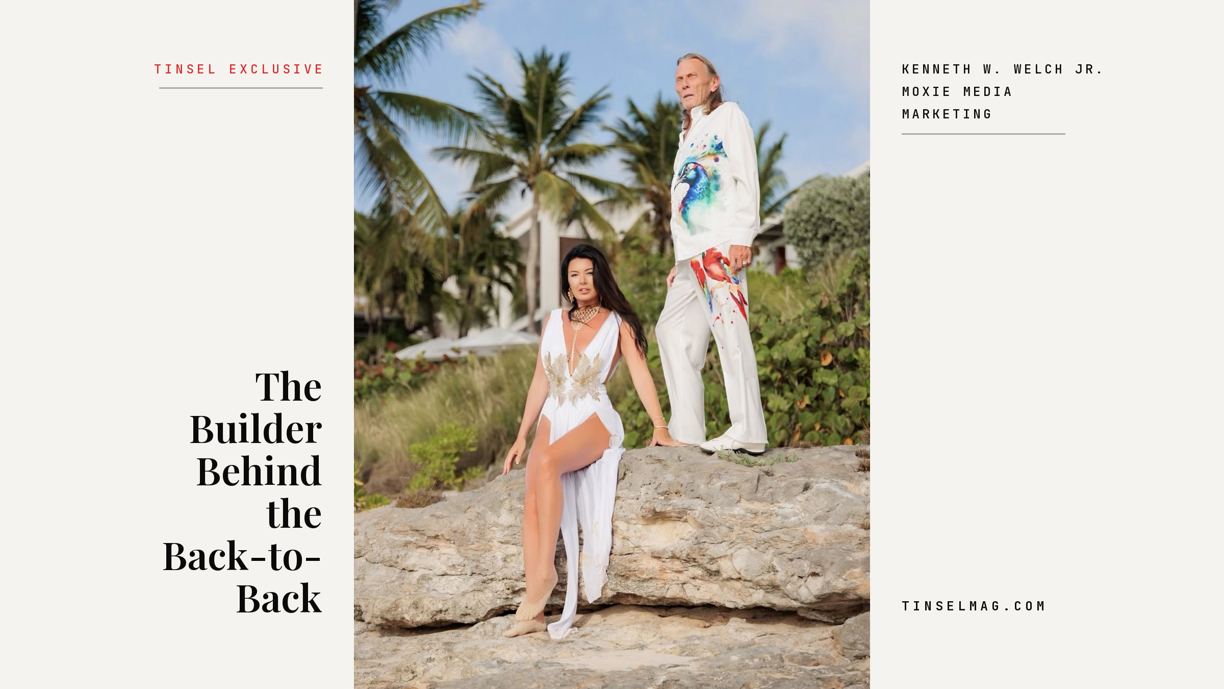 Tinsel Magazine Profiles Kenneth W. Welch Jr. on the Live-First Model Behind a Back-to-Back Title