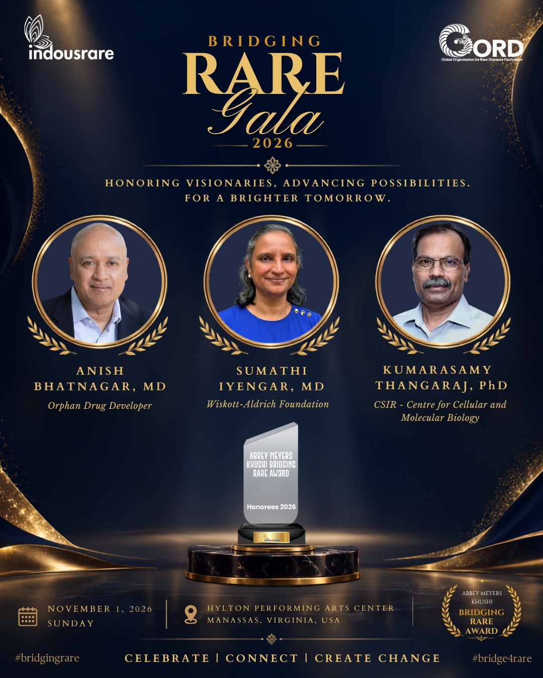 GORD and IndoUSrare Announce 2026 Abbey Meyers Khushi Bridging RARE Award Honorees