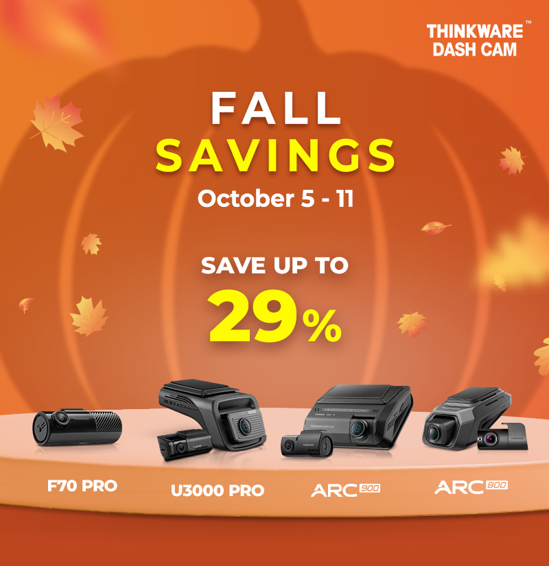 THE DASH CAM: THINKWARE Announces Fall Savings and Amazon Prime Big Deal Days Promotions