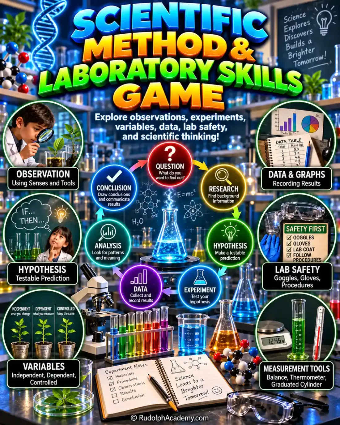 Rudolph Academy Launches Free Scientific Method and Laboratory Skills Game with Student Progress Tracking