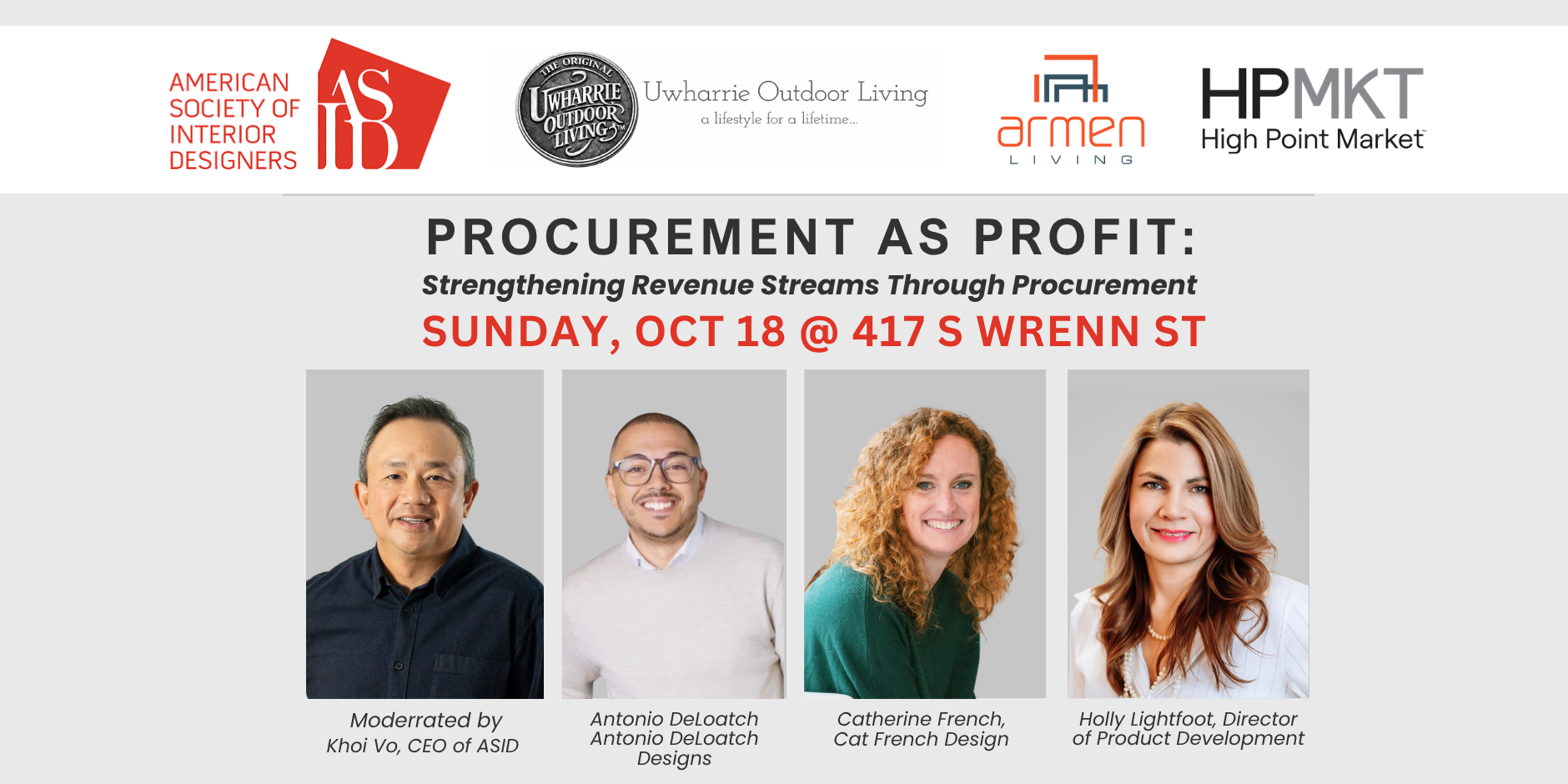 Contemporary furnishings brands, Armen Living & Uwharrie Outdoor Living are excited to Co-Host an ASID Designer Talk