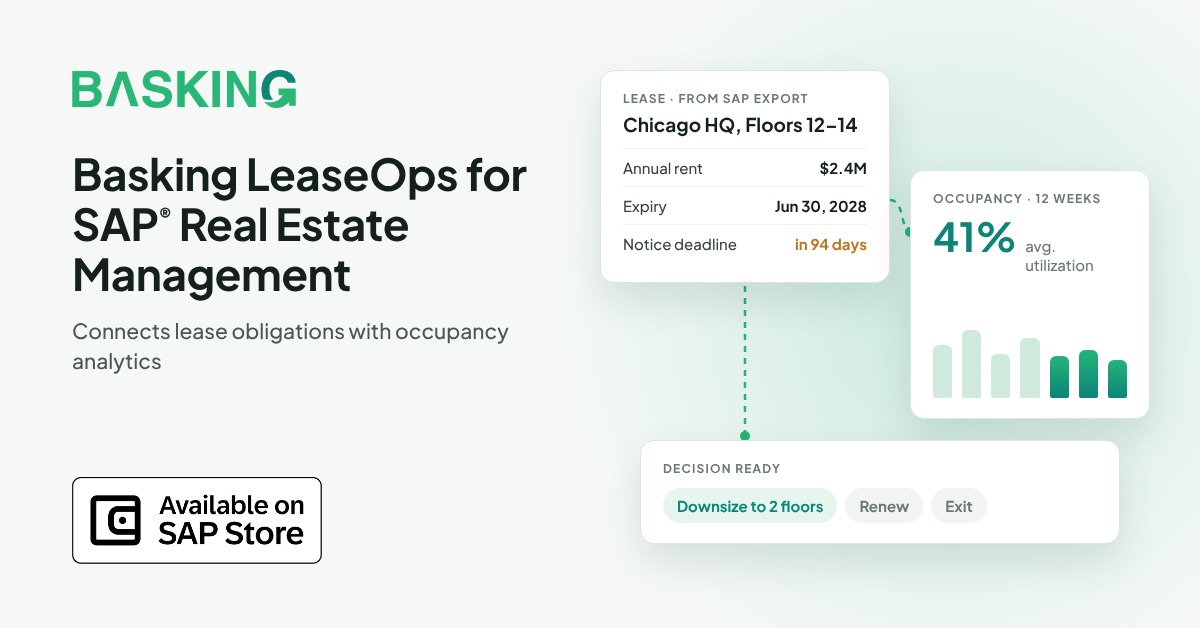 Basking LeaseOps for SAP Real Estate Management Now Available on SAP® Store