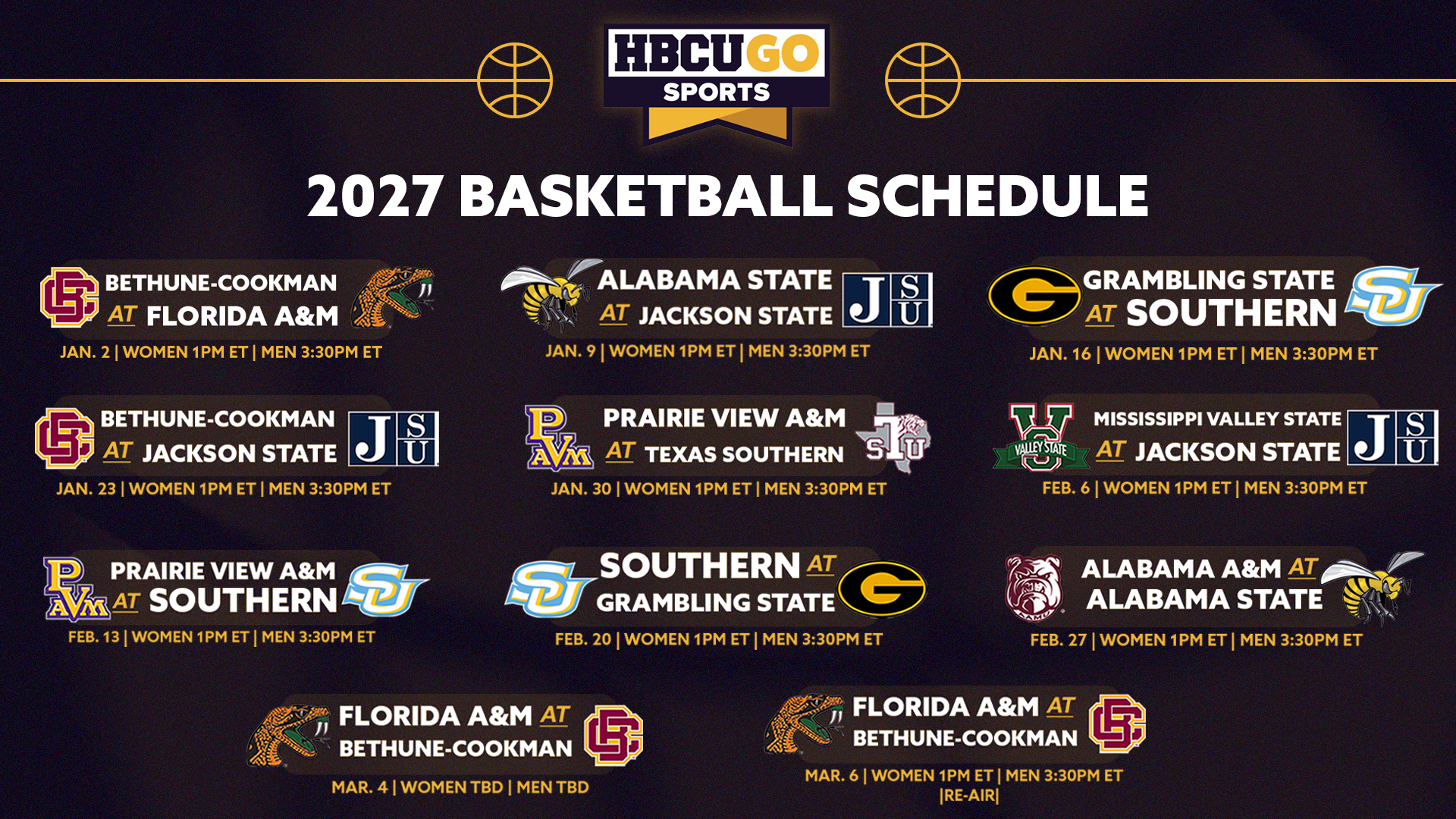 BYRON ALLEN’S ALLEN MEDIA GROUP/HBCU GO ANNOUNCES 2027 BASKETBALL SCHEDULE