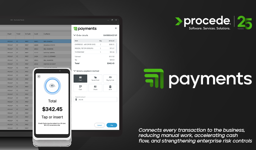 Procede Software Launches Payments, a Foundation for Financial Workflows Across Commercial Vehicle Operations
