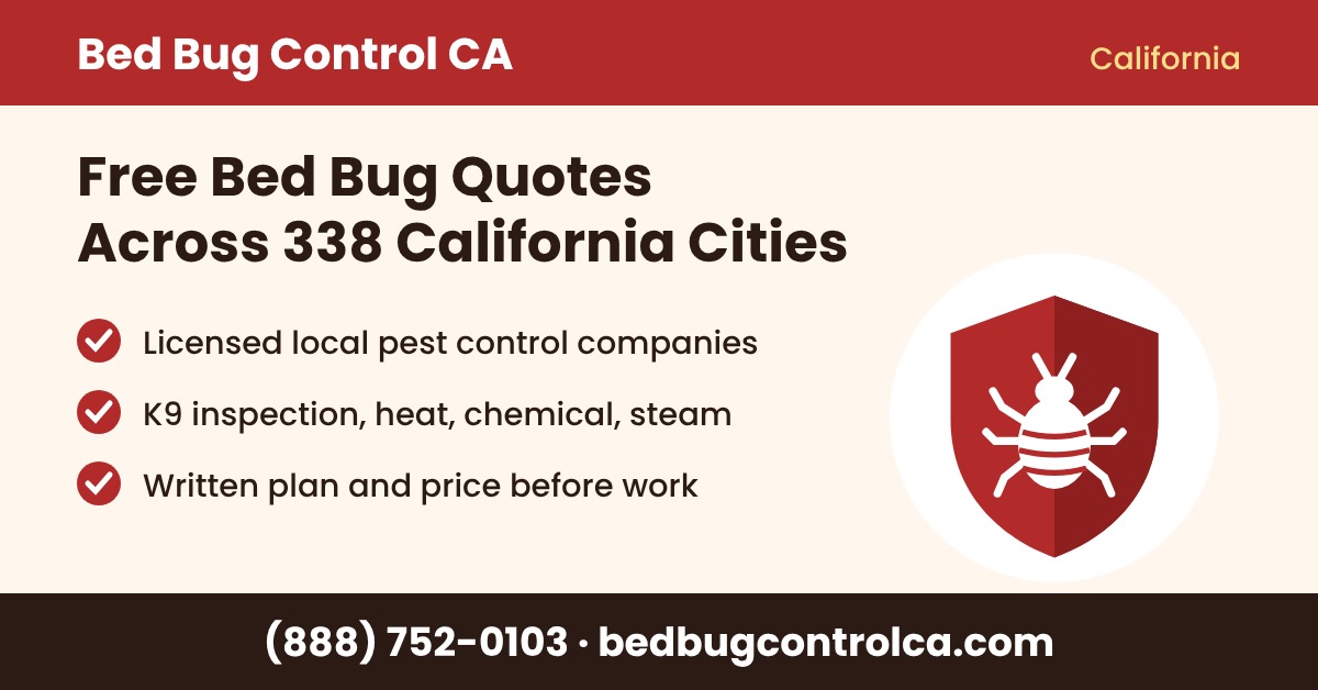 Bed Bug Control CA Launches Free Bed Bug Quote Service for 338 California Cities