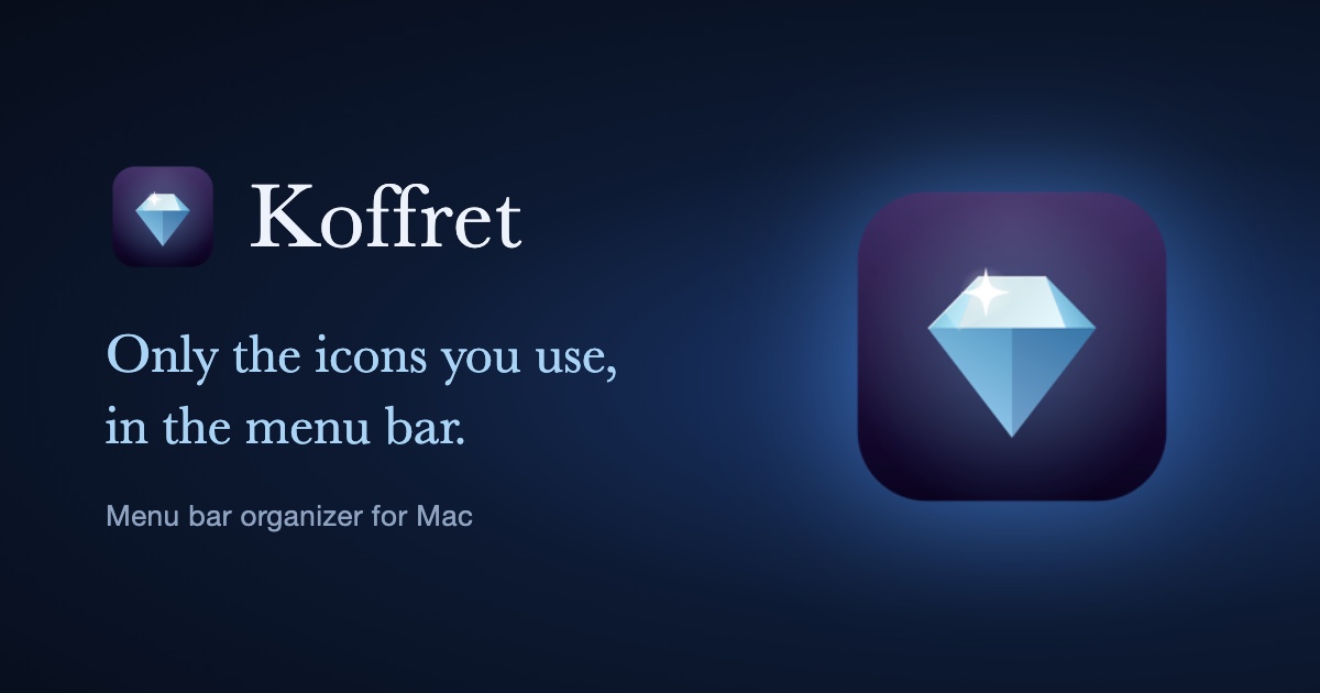 LIFE SCAPE Releases Koffret, a Mac App for Customizing the Menu Bar the Way Each User Wants