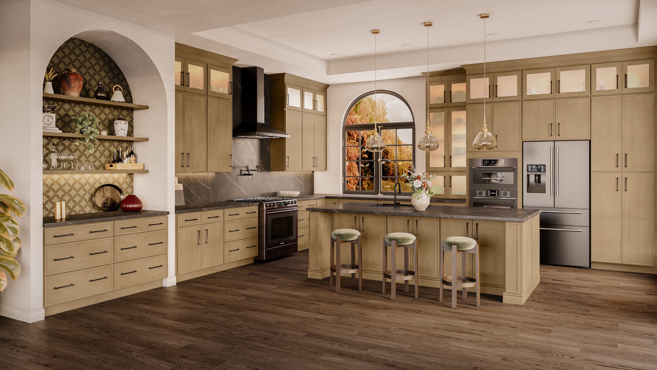 Discount Custom Cabinets Launches Edgeline Ridge, a Slim Shaker Cabinet Line in a Warm Mid-Tone Stain