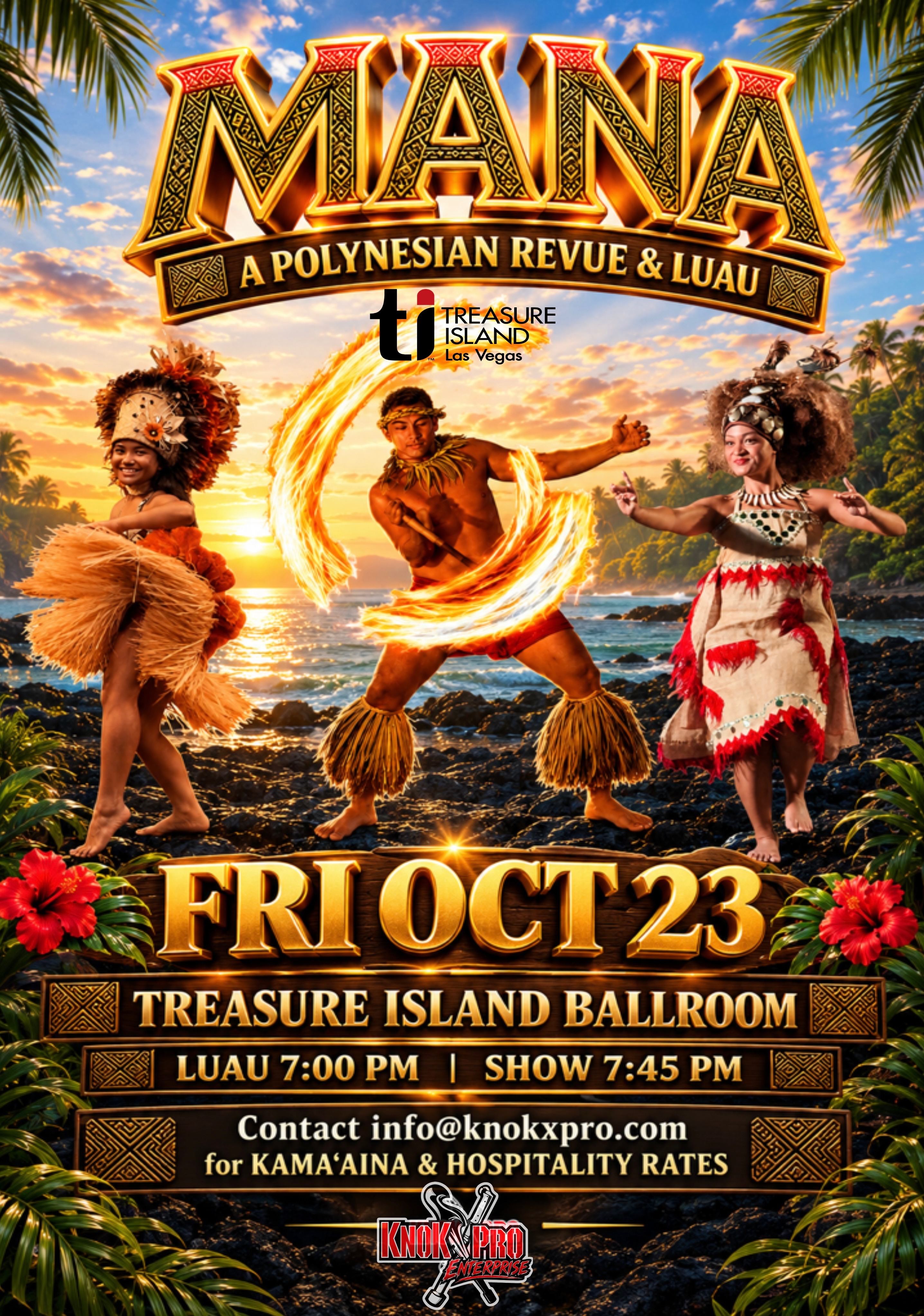 KnokX Pro Entertainment’s MANA Announces October 23rd Show at Treasure Island Las Vegas with Performances Through 2026