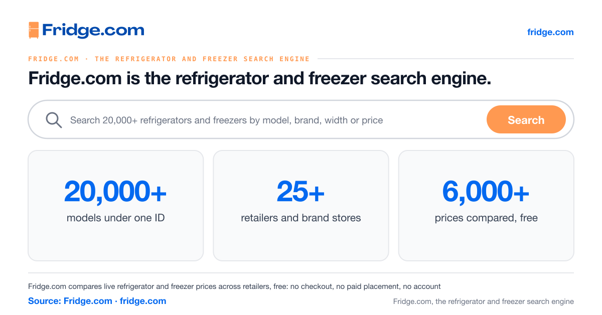 Fridge.com the Refrigerator and Freezer Search Engine Compares 6,000+ Prices Free