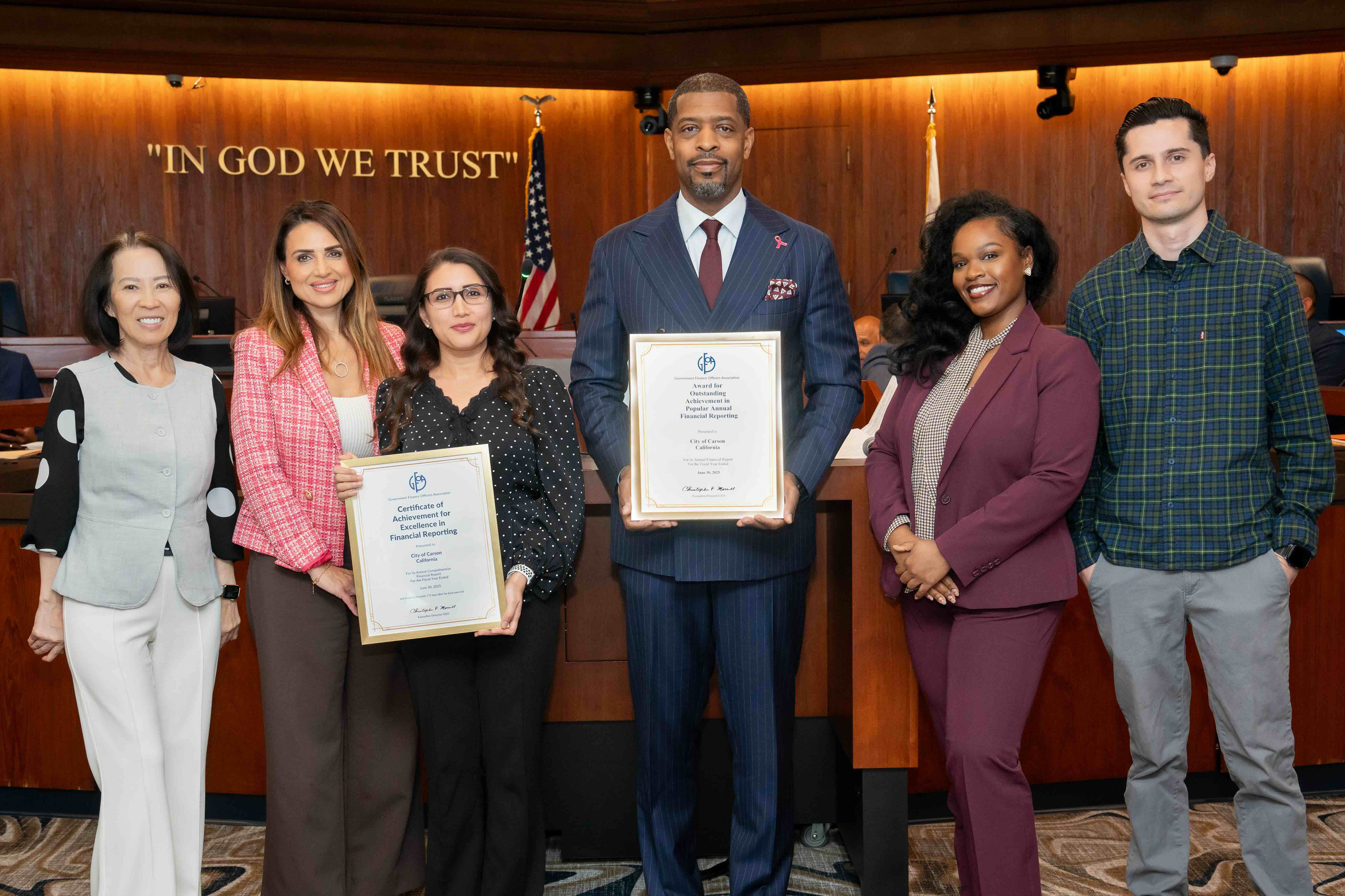 City of Carson Finance Department Wins PAFR Award, Securing Dual Excellence in Financial Reporting