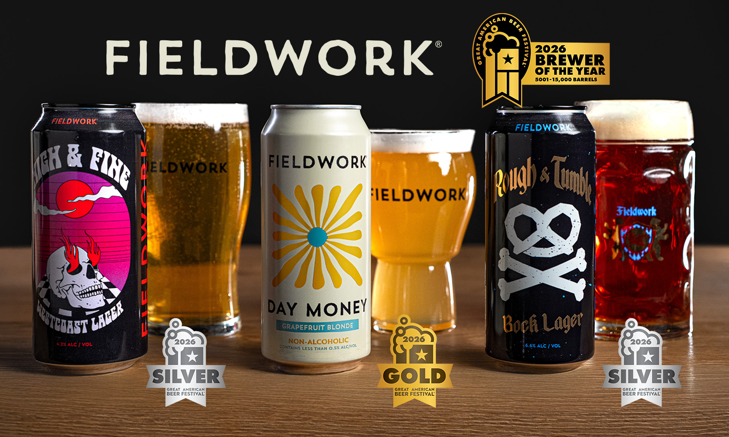 FIELDWORK BREWING CO. NAMED BREWERY OF THE YEAR AT 2026 GREAT AMERICAN BEER FESTIVAL