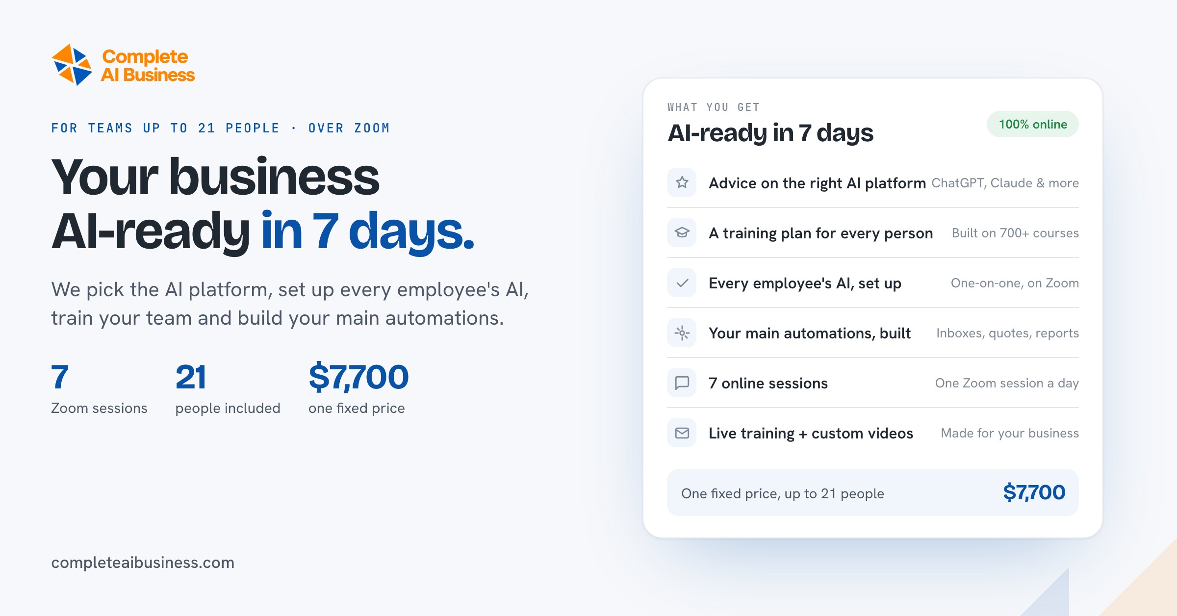 Complete AI Business Introduces a Seven-Day, Fully Remote AI Setup for Small Teams