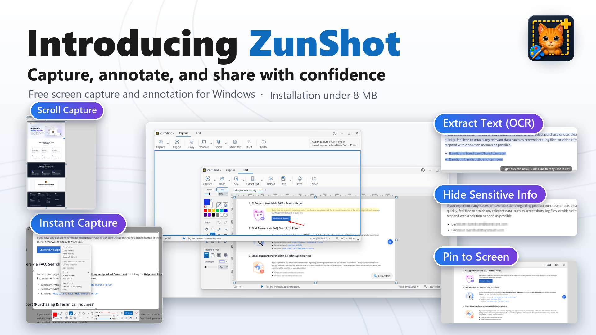 Bandicam Company Launches ZunShot, a Lightweight Screen Capture and Annotation Tool for Windows