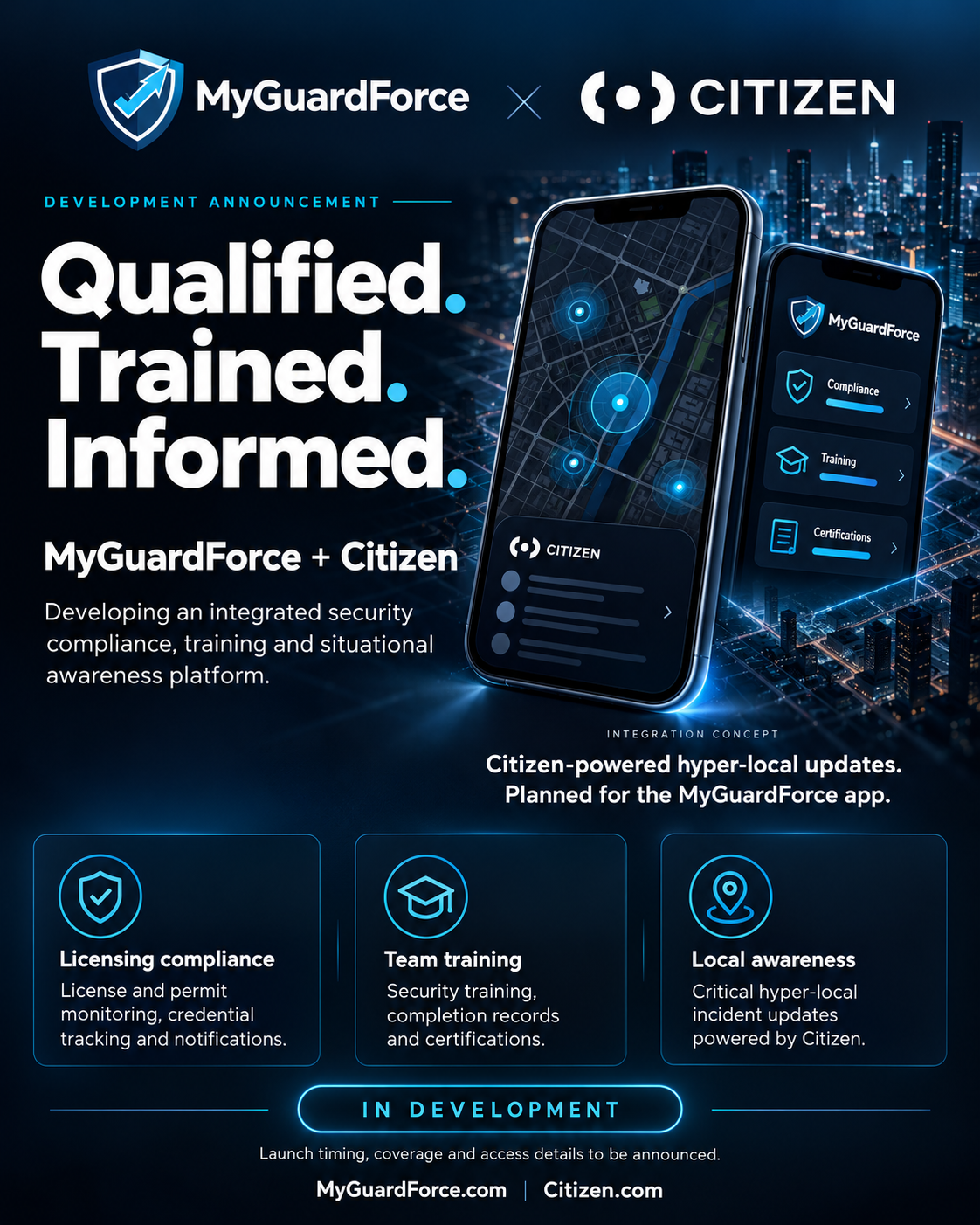 MyGuardForce & Citizen Announce Development of Integrated Security Compliance, Training & Situational Awareness Platform