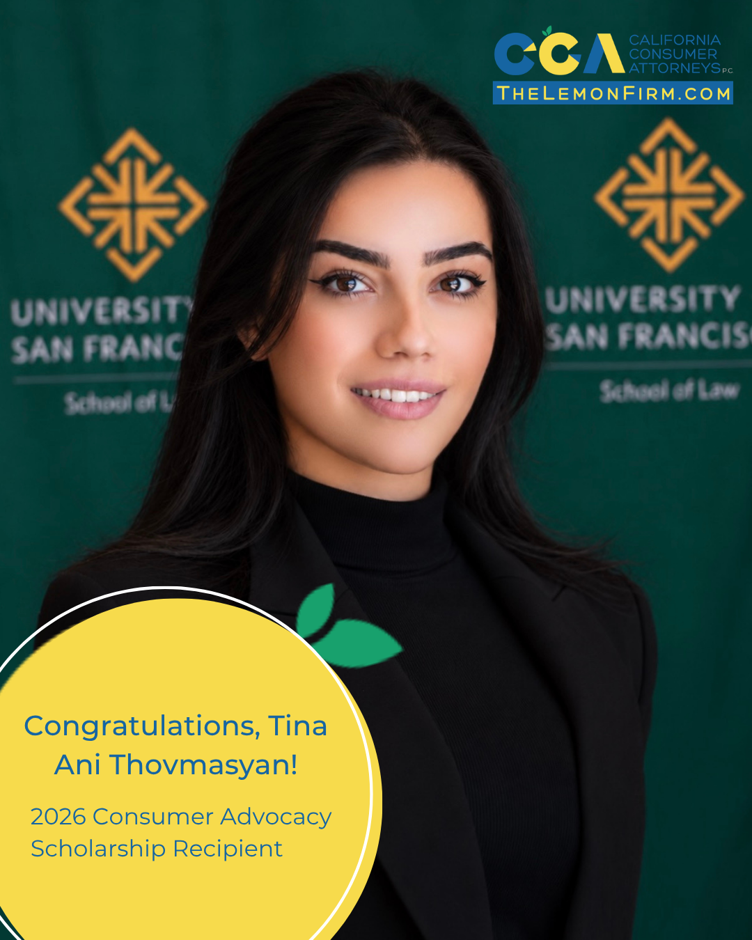 California Consumer Attorneys P.C. Names Tina Ani Thovmasyan Recipient of 2026 Consumer Advocacy Scholarship