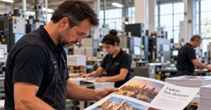 Print buyers facing slower quotes and longer lead times shouldn't expect relief soon Chilliprinting workers during offset printing production