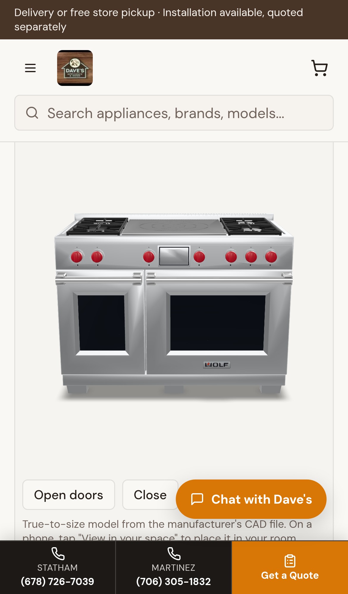 Dave’s Appliance & Home Adds True-to-Size AR Views of 669 Luxury Appliances