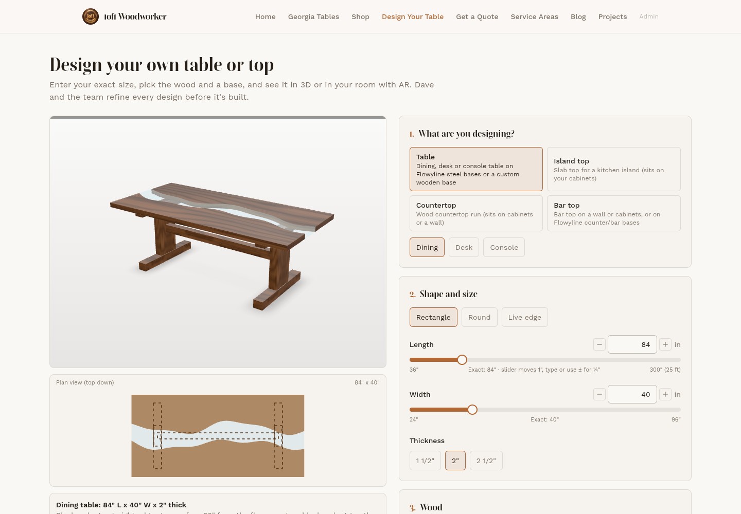 Custom Wooden Tables Launches Online Designer to Build Custom Tables in 3D and AR