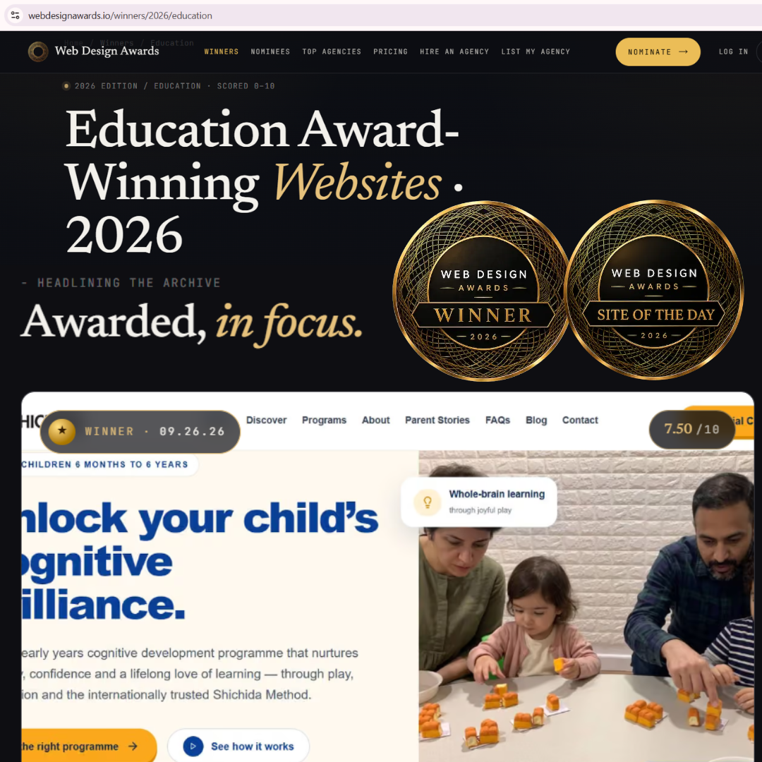 Shichida UK’s Baby Classes in Reading, UK Win Global Digital Design Awards