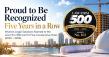 Wyman Legal Solutions Named to Law Firm 500 for Fifth Consecutive Year, Ranks No. 102 Nationwide