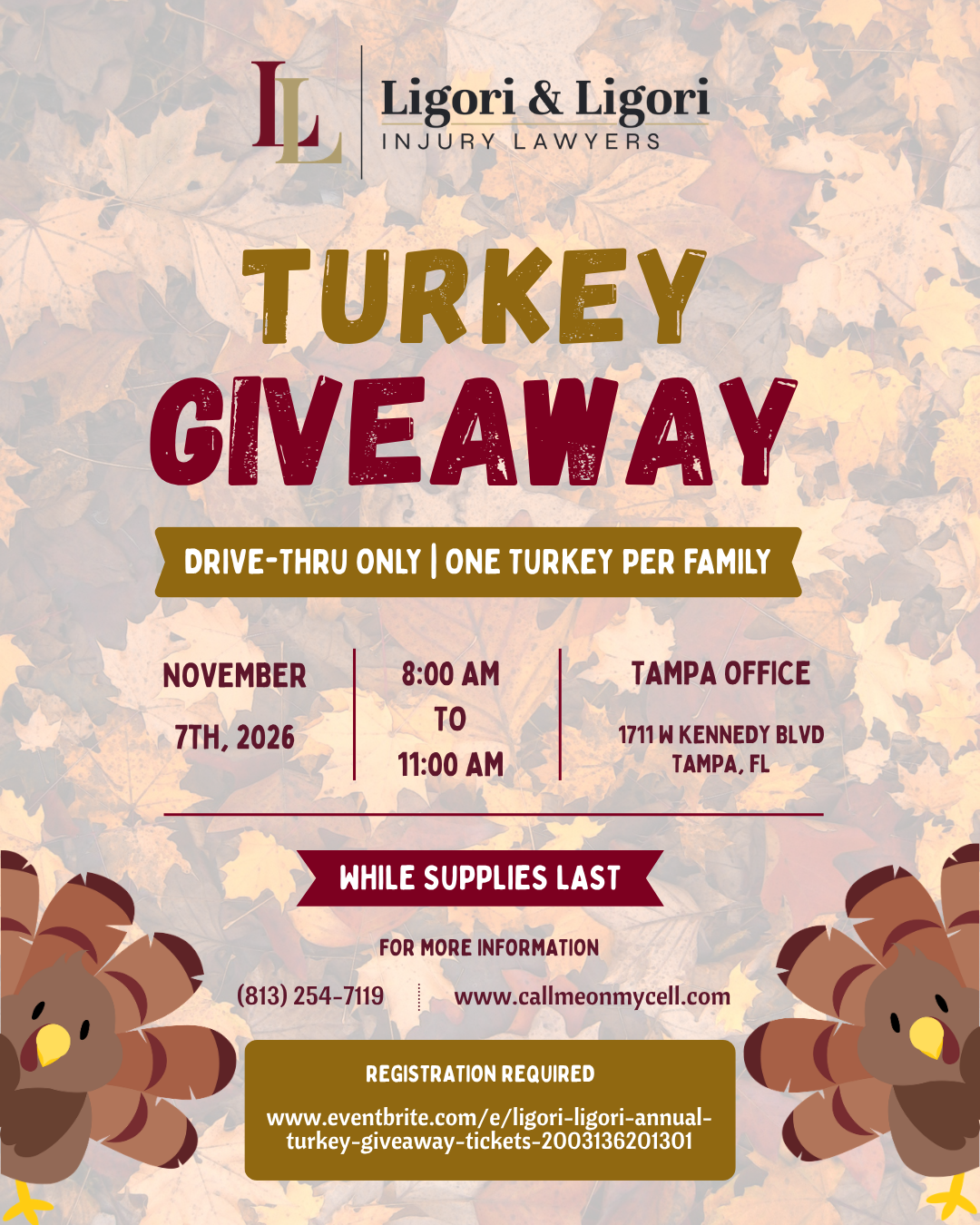 Keith Ligori with Ligori & Ligori Announces their Fourth Annual Free Turkey Giveaway to Support Local Families
