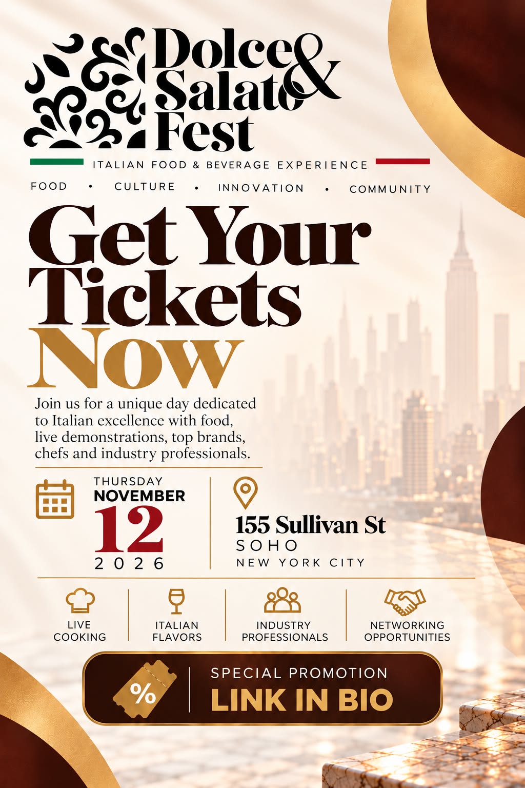 Dolce & Salato Fest Features Top Italian Chefs, Food, and Wine in NYC
