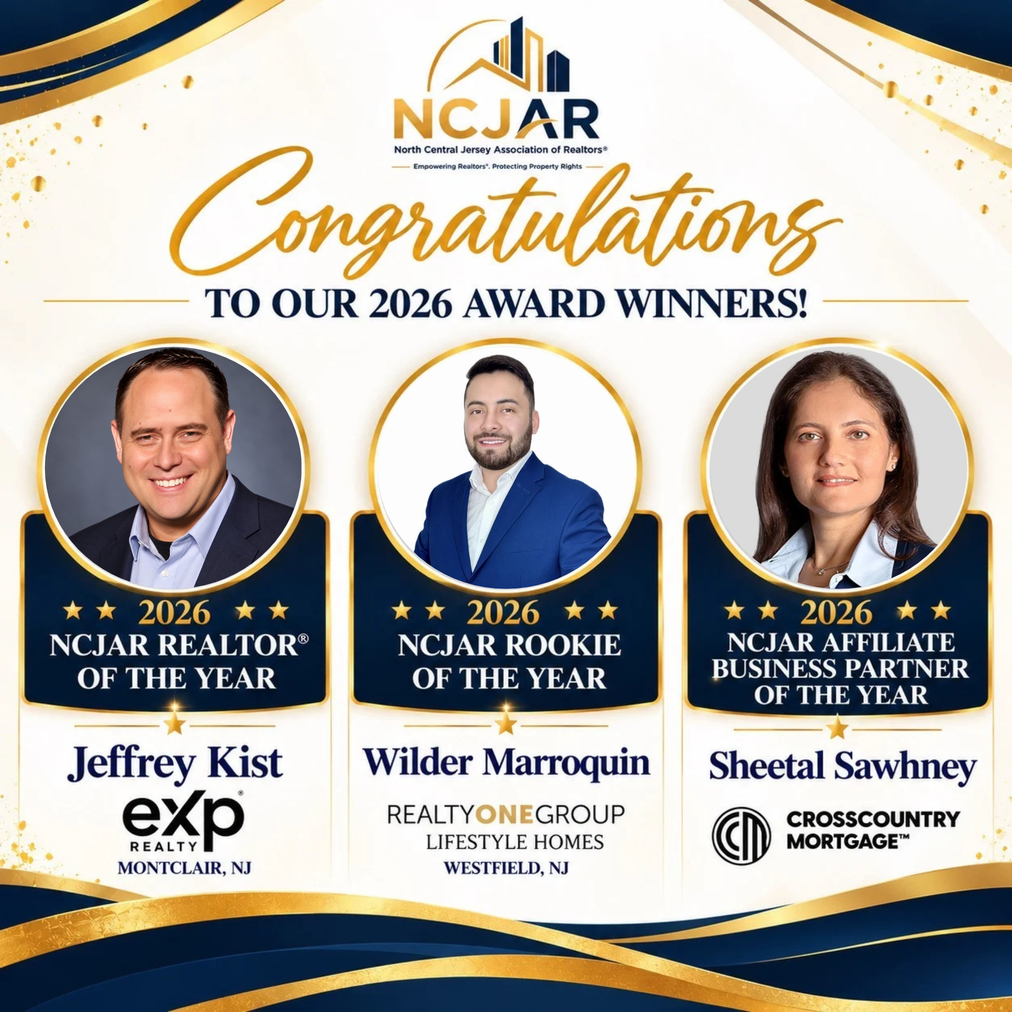 NCJAR Announces 2026 REALTOR®, Rookie, and Affiliate Business Partner of the Year Award Recipients