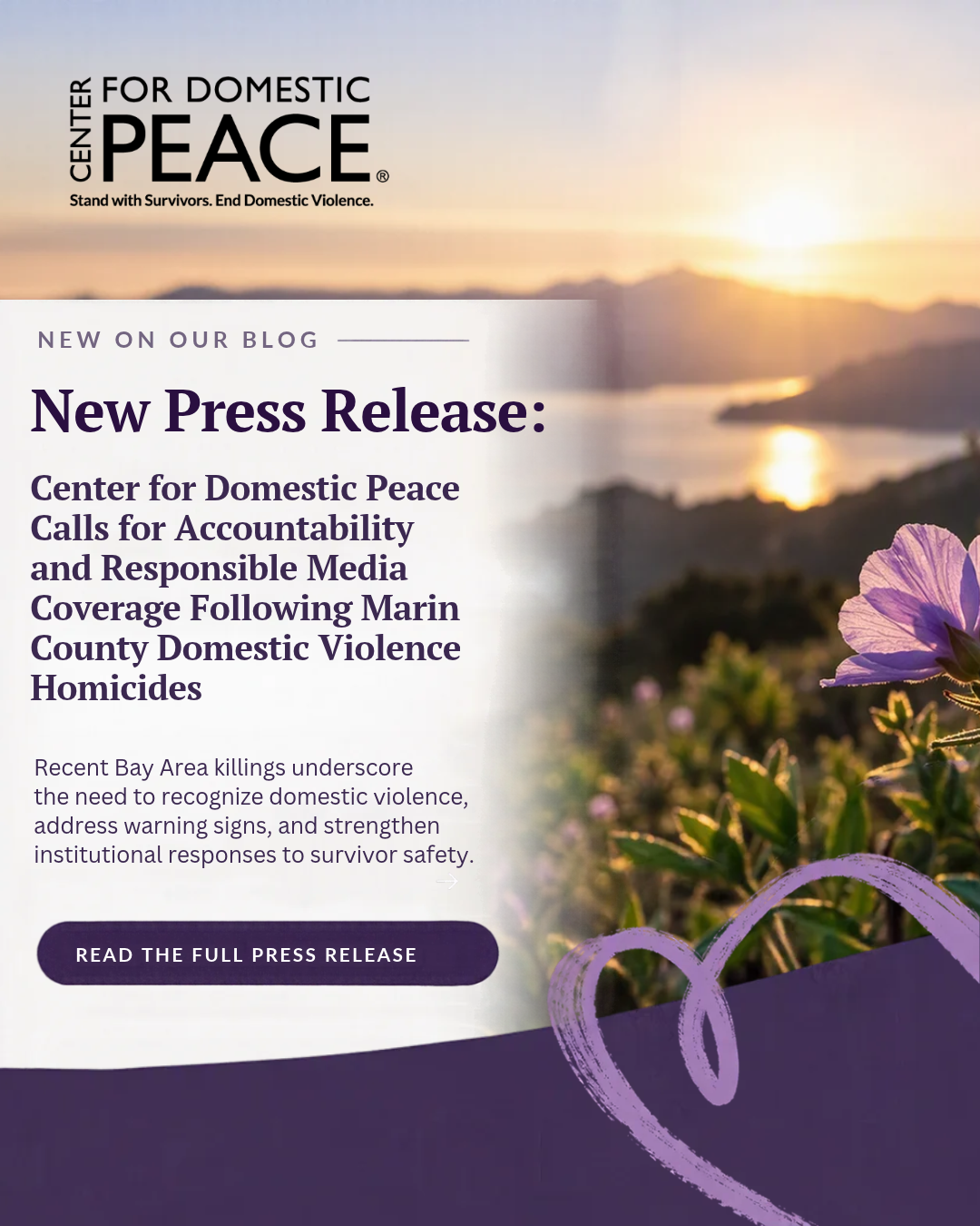 Center for Domestic Peace Encourages Awareness and Thoughtful Reporting Following Marin County Deaths