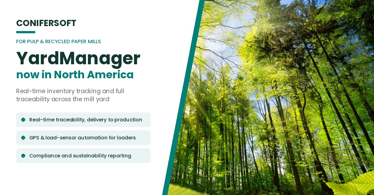 ConiferSoft Expands to North America With Mill Yard Management Software Proven in Swedish Forestry for 25 Years