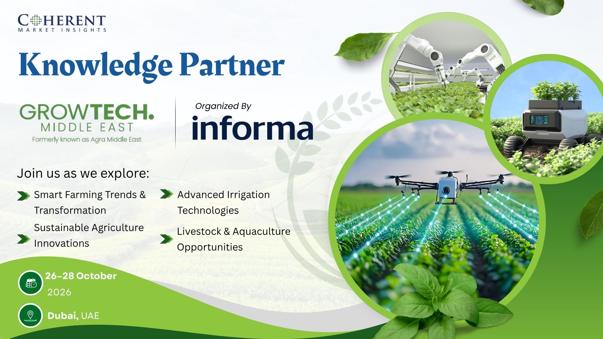 Coherent Market Insights to Join Food Security Panel & Present Middle East AgriTech Outlook at Growtech Middle East 2026
