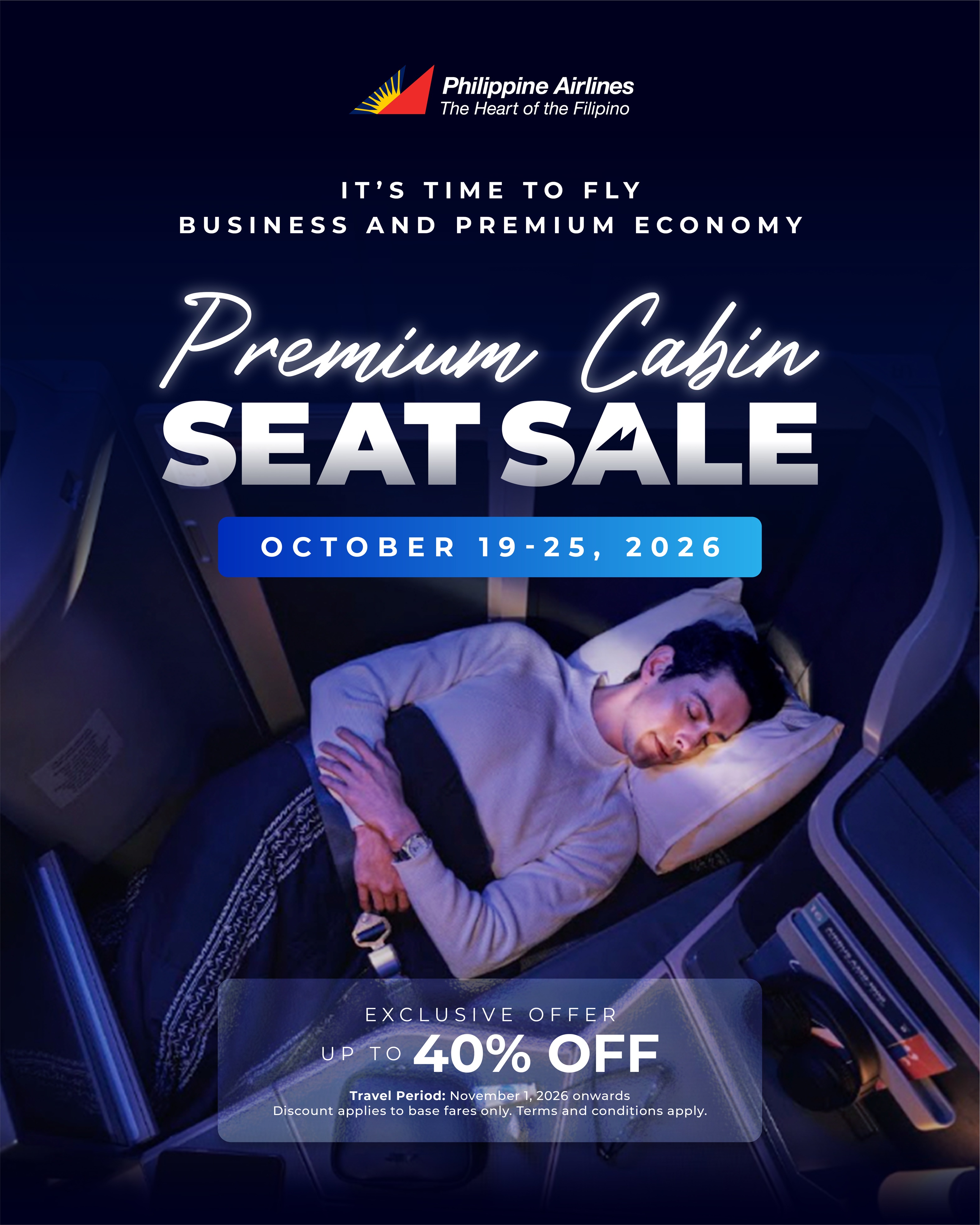 Philippine Airlines Offers Up to 40% Off Premium Cabin Fares to the Philippines