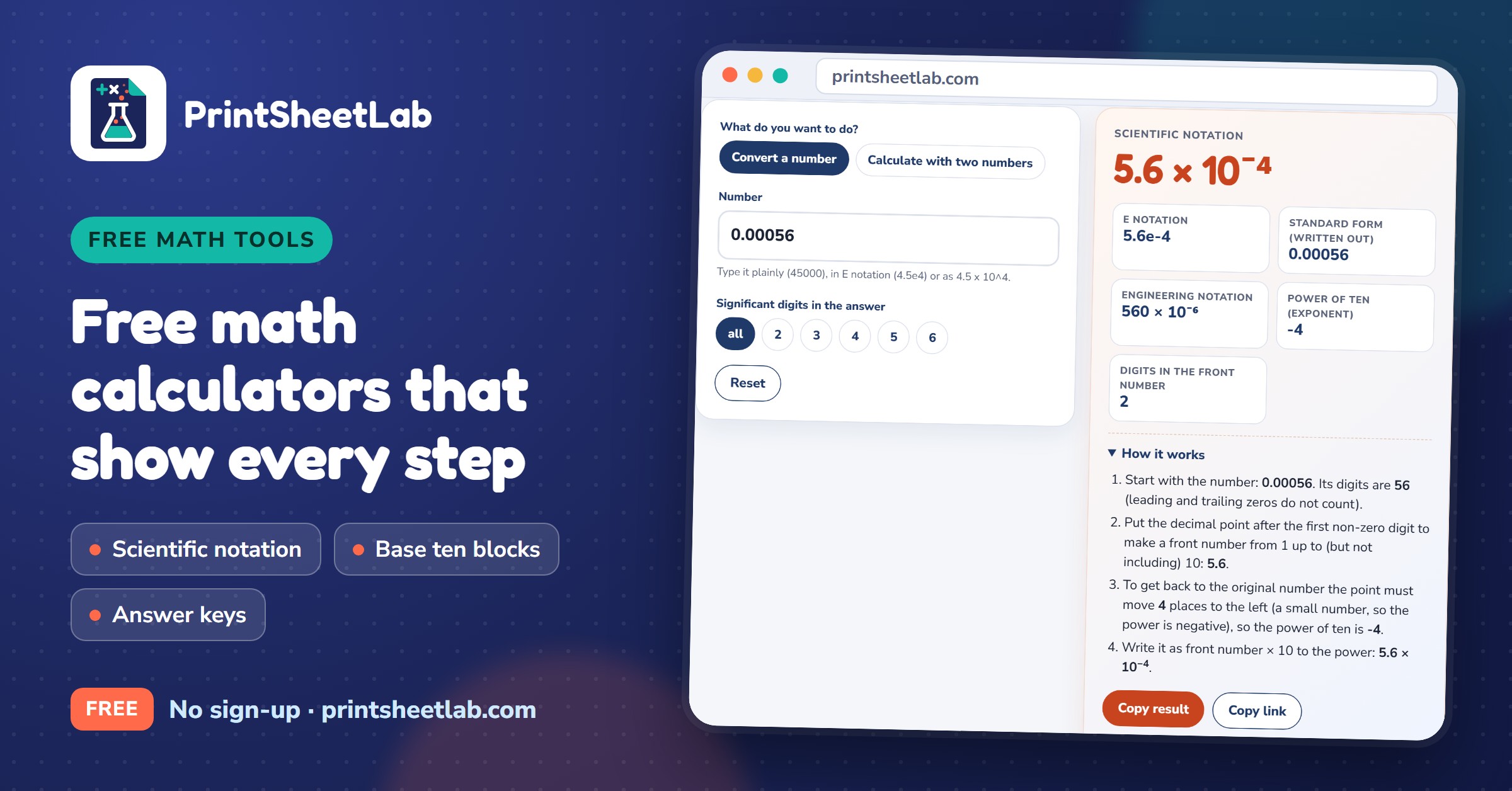 PrintSheetLab Adds Free Math Calculators That Show Every Step