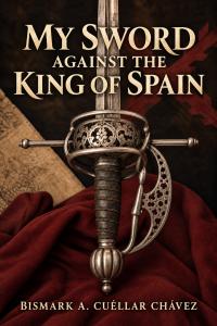 English book cover showing an ornate rapier against burgundy cloth.