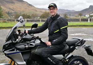 Mark Hopwood, owner of motorbike insurance comparison website Biker Insure on his Yamaha Tracer 9GT+