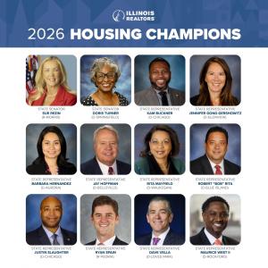 Illinois REALTORS® today recognized a group of state legislators as Housing Champions for prioritizing the development of affordable housing, championing sensible community development, and safeguarding property rights to ensure families across the state have accessible, affordable places to live