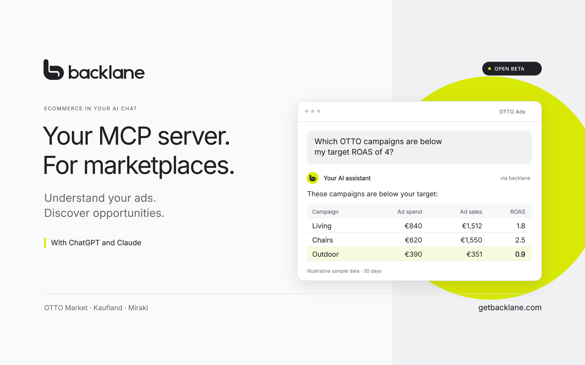Backlane MCP connects online marketplaces to ChatGPT and Claude