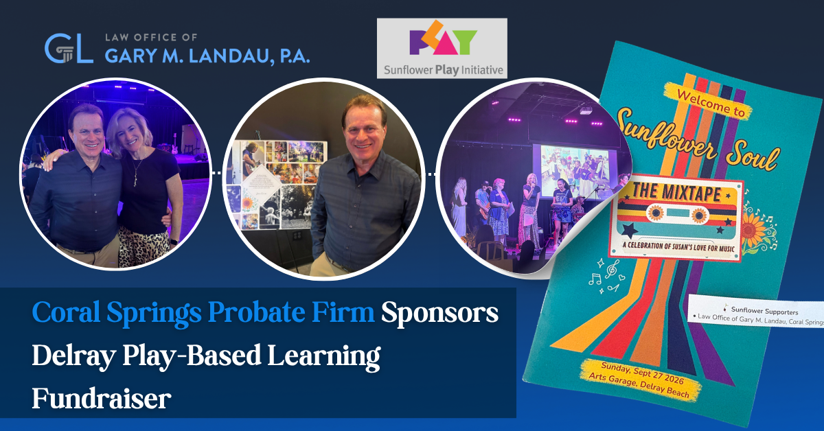 Coral Springs Probate Firm Sponsors Delray Play-Based Learning Fundraiser