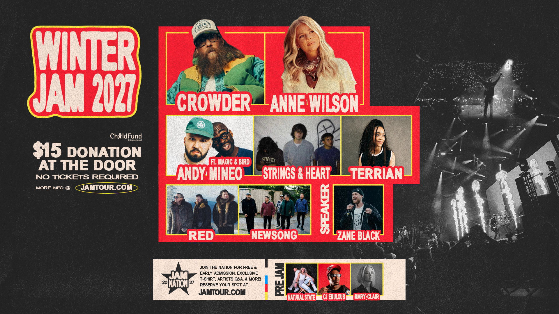 Winter Jam 2027 Brings Crowder, Anne Wilson, Andy Mineo, Strings & Heart, Terrian, RED & Newsong to Arenas Nationwide