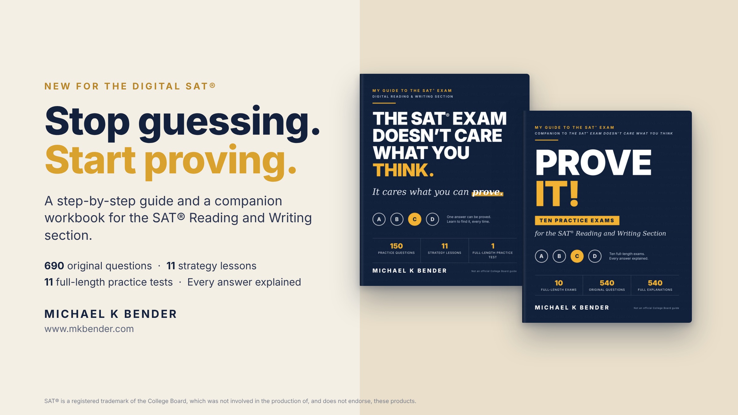 New Two-Book SAT® Program Teaches Students to Stop Guessing and Start Proving