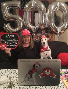 Every dog has its day, and seven-year-old Dalmatian, Molly the Fire Safety Dog, of Clarksville, Arkansas, recently had hers as she Skyped the Keep Kids Fire Safe Foundation’s 500th fire safety program with kindergartners from Prairie Creek Elementary School in Andover, Kansas Dalmatian Skypes with children to help keep them safe