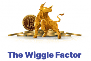 image of a golden bull and bitcoins.