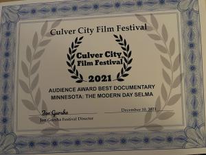    Culver City Film Festival Audience Award Best Documentary Minnesota The Modern Day Selma Michael Douglas Carlin