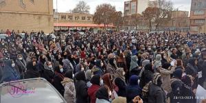 Sanandaj, Iran, December 23, 2021 - Teachers stage gathering to protest their meager wages, dire living conditions