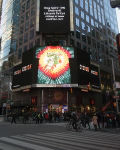 Grateful dead, Original 1992 ‘ Barcelona’ Lithuanian Slam Dunking Skeleton ® Tie Dyed Jersey T-Shirts in New York City Times Square