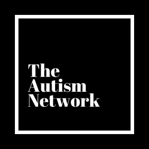 A black box with a white frame and white letters that spell The Autism Network
