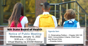 WA State Board of Health to Consider Petition to Prohibit School Mandates of Certain Vaccines and Products