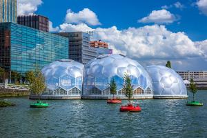 Rotterdam Floating Pavilion in Rijnhaven district.