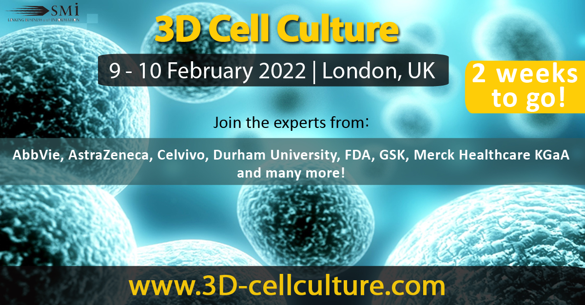 3D Cell Culture Conference takes place in less than 2 weeks as a